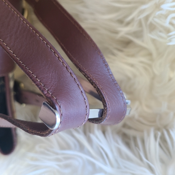BURBERRY Haymarket Check Buckle Satchel Chocolate - Picture 9 of 16